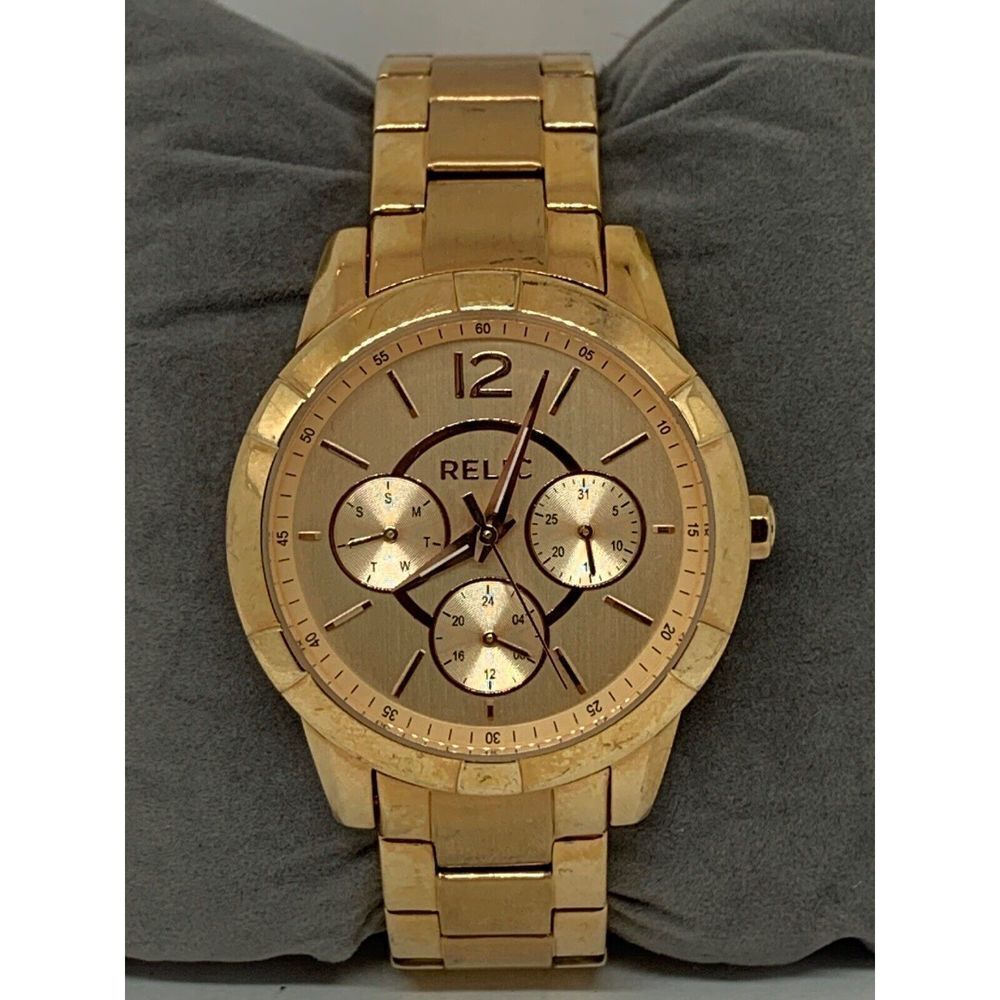 Relic ZR15698 Women Stainless Steel Analog Rose Gold Dial Quartz Wrist Watch W25